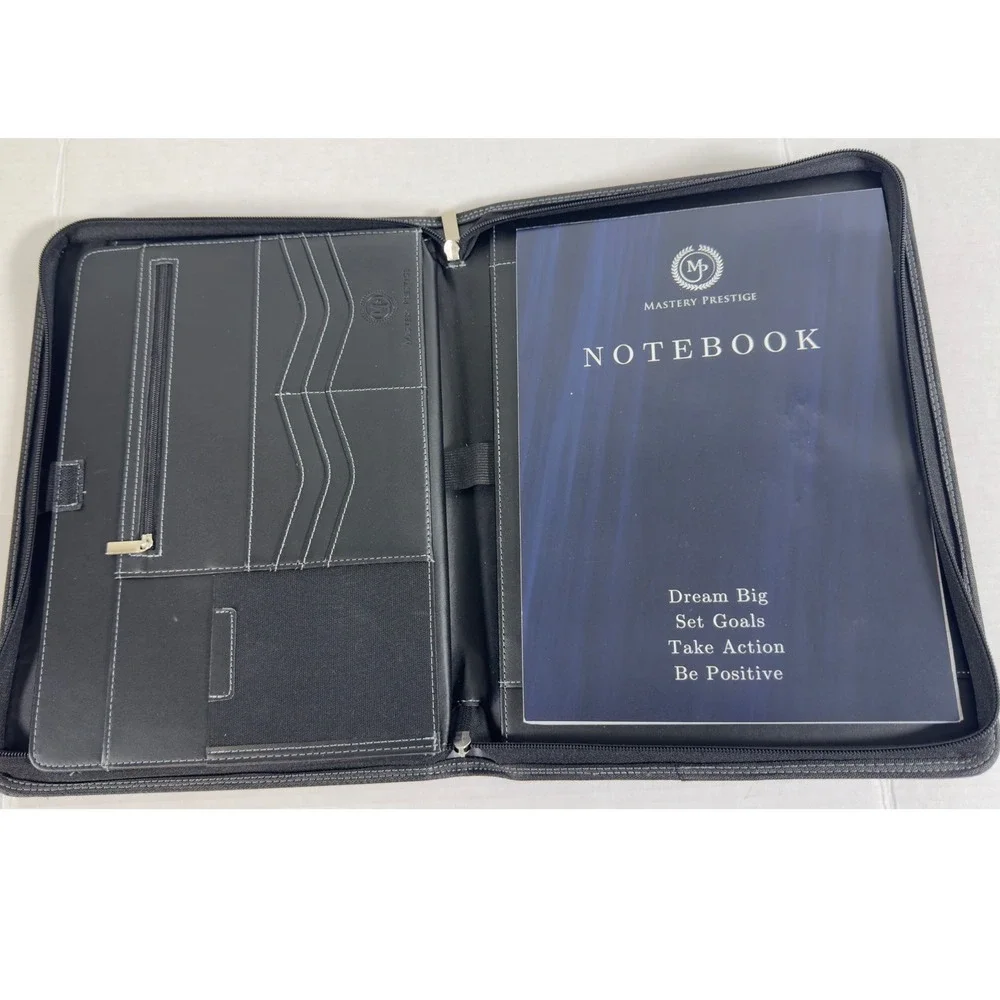 Mastery Prestige Portfolio Organizer Unisex Large Black Zip Padfolio
